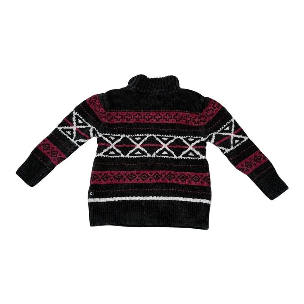 Chaps Sweater Gap Pants‎ Kids 3T Set Fair Isle Quarter Zip Joggers Raglan Black